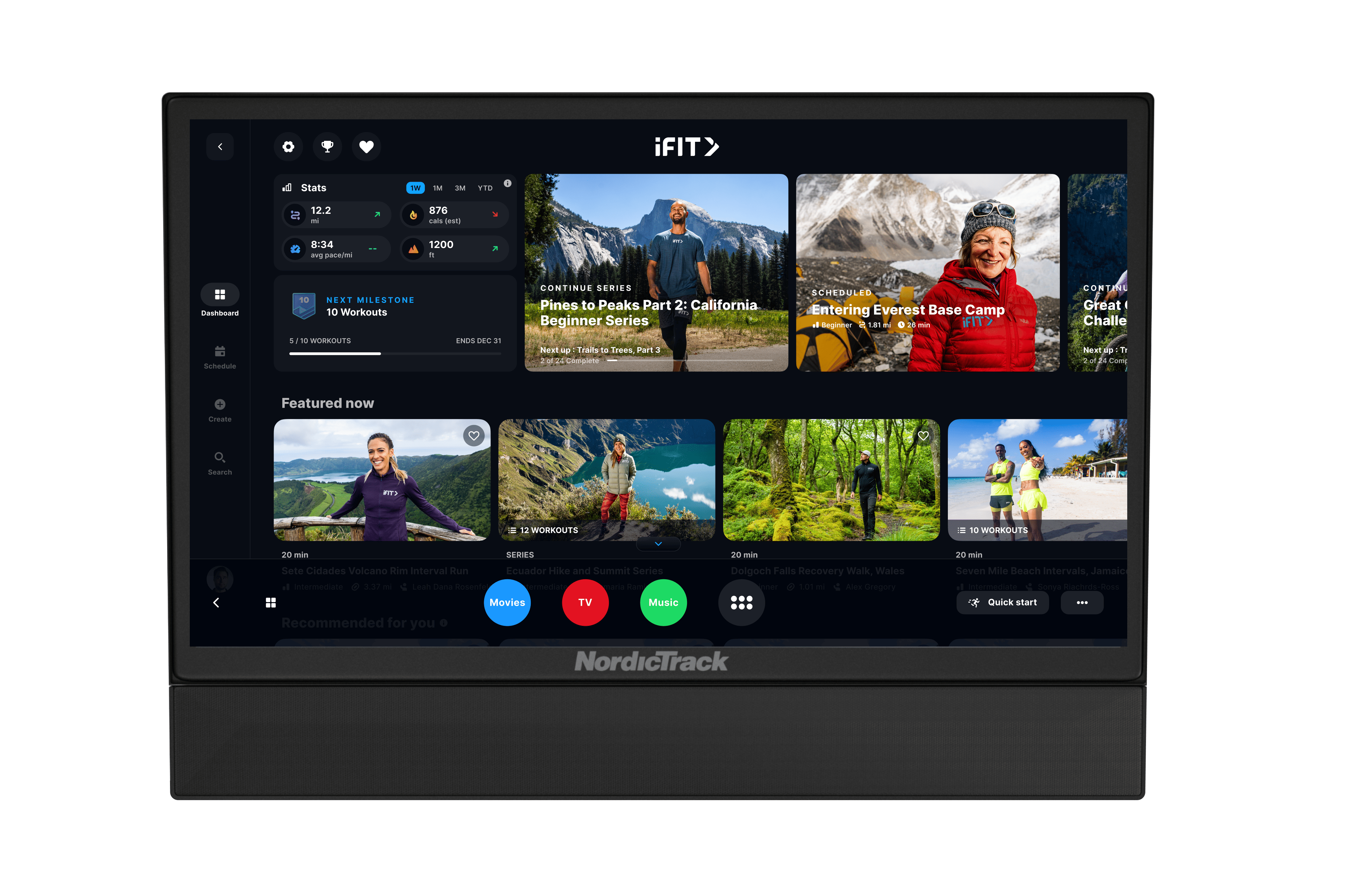 NordicTrack Touch Screen with iFIT Workouts