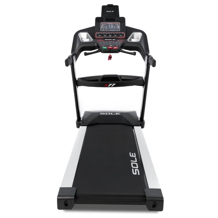 Sole S77 Treadmill Front View - Easy Touch Buttons and Large LCD Display