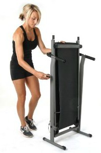 Stamina InMotion Manual Treadmill Folded Up Post Workout